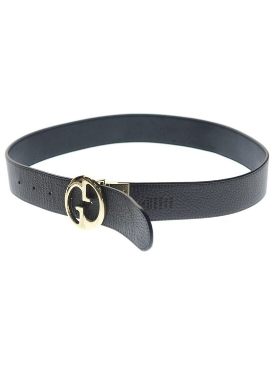 Gucci Belt Leather Black Gold
